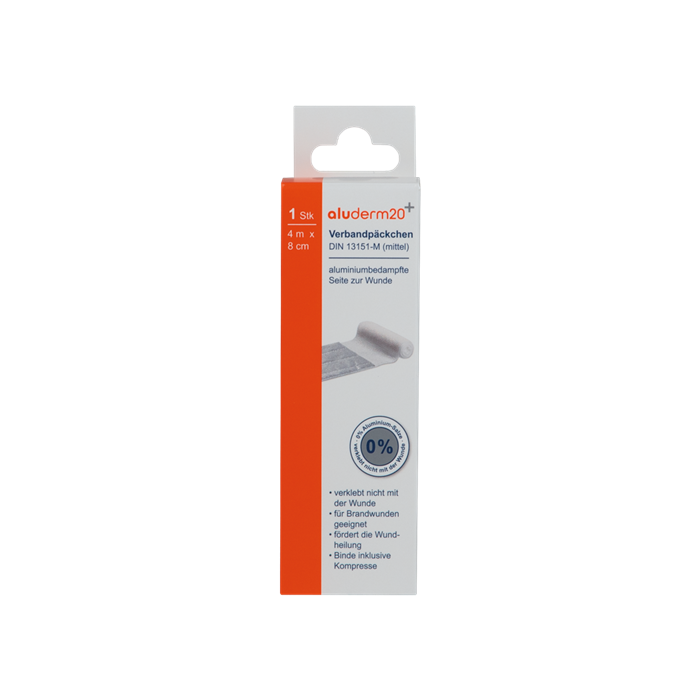 [1008322] aluderm20+ compresse avec bandage, taille moyenne, stérile conforme DIN 13151-M, 4?m × 8?cm