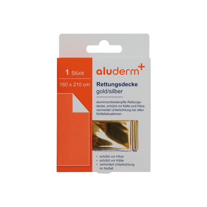 [1008324] aluderm+ couverture de survie, 160 × 210 cm, or/argent