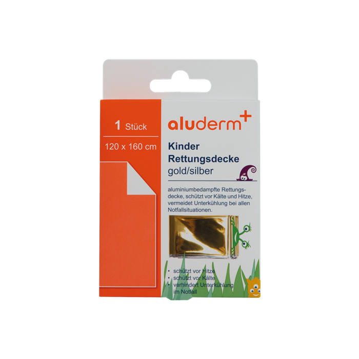 [1008325] aluderm+ couverture de survie enfant, 120 × 160 cm, or/argent