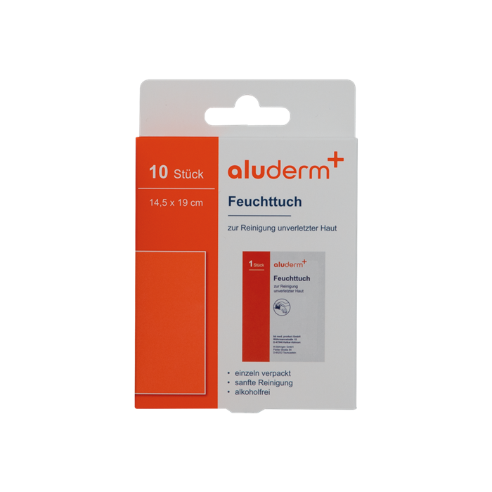 [1008333] aluderm+ lingettes humides, 10 pièces, 14,5 × 19 cm