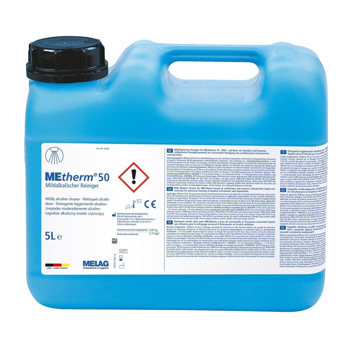 [ME11620] MEtherm 50 Nettoyant alcalin doux, enzymatique, bidon de 5L, bleu