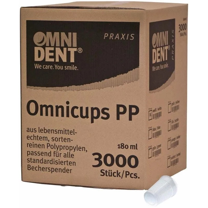 [19555] Omnicups PP - Carton de 3 000 pièces blanches