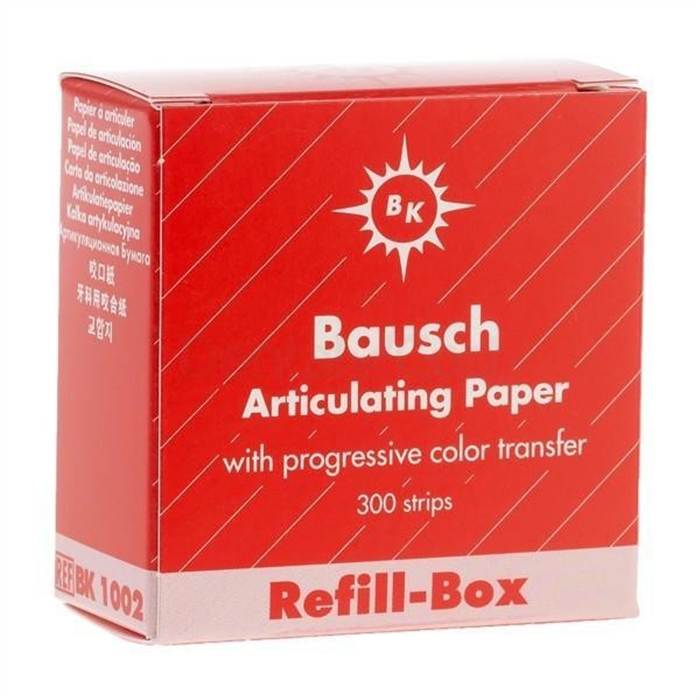 [57272] Papier d’articulation 200 µ, Boîte de recharge 300 bandes rouges, droite, BK 1002
