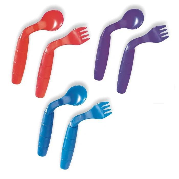 Couverts courbés pour enfants Easi Eaters (cuillère+fourchette) gaucher -- 144701