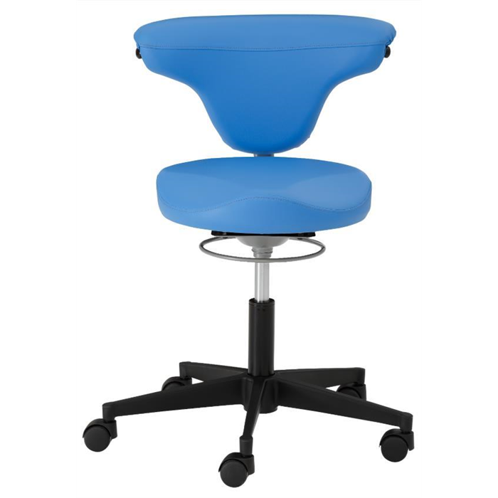 Fauteuil pivotant fonctionnel avec assise Vitalsitz, bleu caraïbes, assise et dossier rembourrés, finition unie