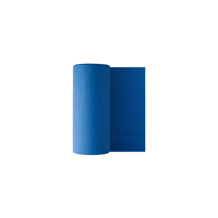 Châles pour patients Monoart en plastique/papier - rouleau de 80 pièces bleu capri, 61 x 53 cm