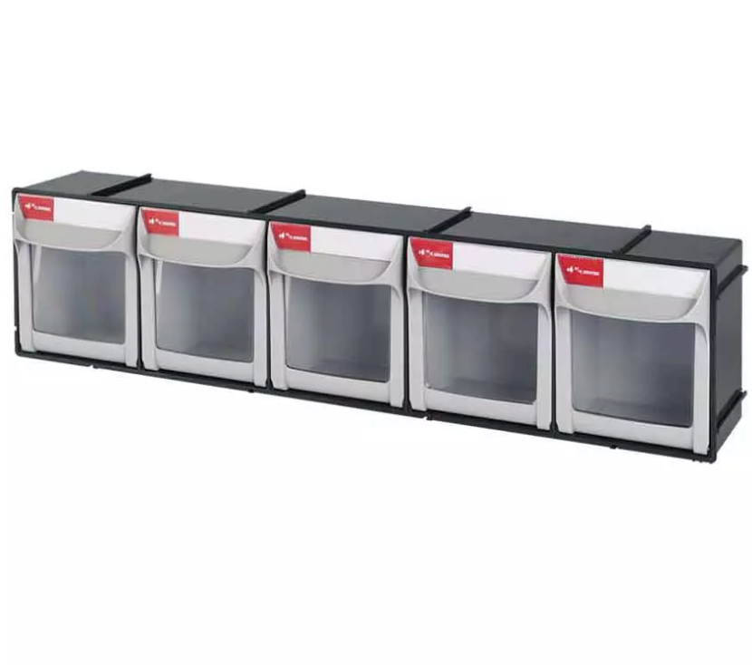 RANGEE DE 5 BACS BASCULANTS AVEC SUPPORT NORMALISE