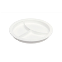 Assiette avec 3 compartiments et ventouse - blanc
