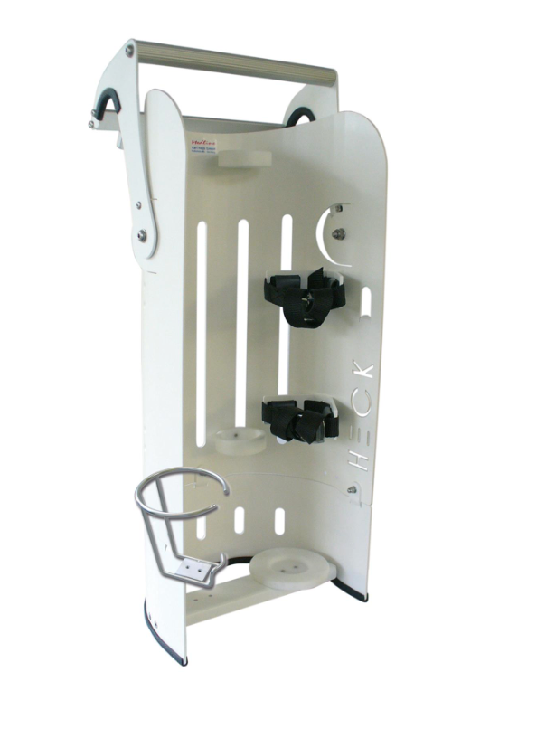 [1040170] Porte-bouteilles pour bouteilles d’oxygène 2 - 3 litres à fixation murale, matériau : tôle d’acier laquée, H 380 x L 200 x P 150 mm, poids 2000 g