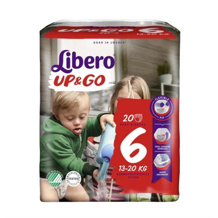 Langes Libero Up & Go 6, 13 - 20 kg _x000D_
sachet de 18 pièces