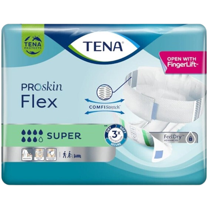 [724980] TENA ProSkin Flex Super Extra Large, 30 pièces, 105-153 cm