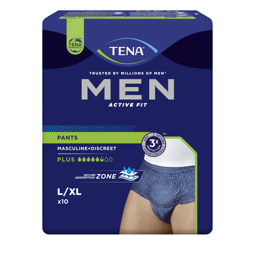 [772610] TENA Men Active Fit Pants Plus, Taille L,_x000D_
10 pièces
