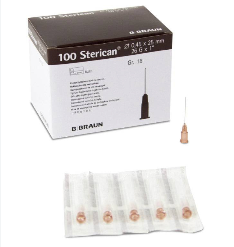 [4657683B] Sterican 0,45 x 25 mm, G26X1 », à biseau long, brun
 - carton à 100pcs