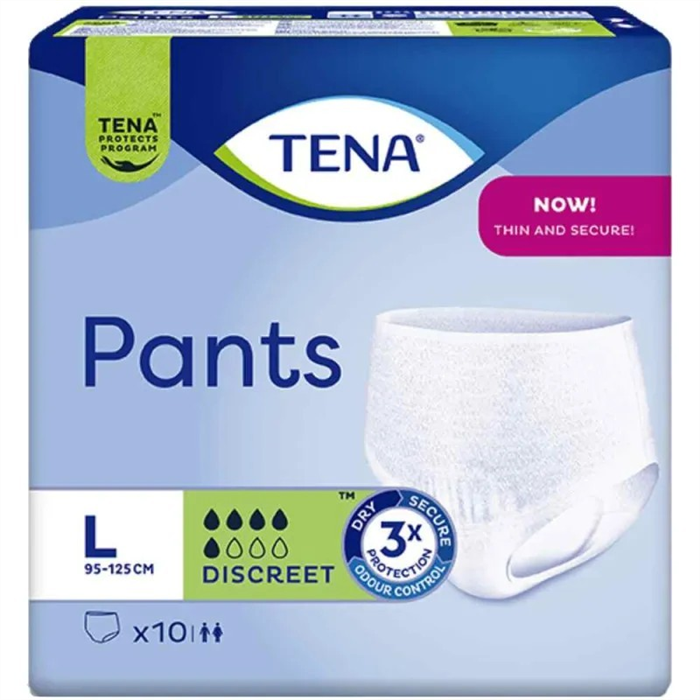 [795733] TENA Pants Discreet, Taille L 95-125 cm,_x000D_
10 pièces