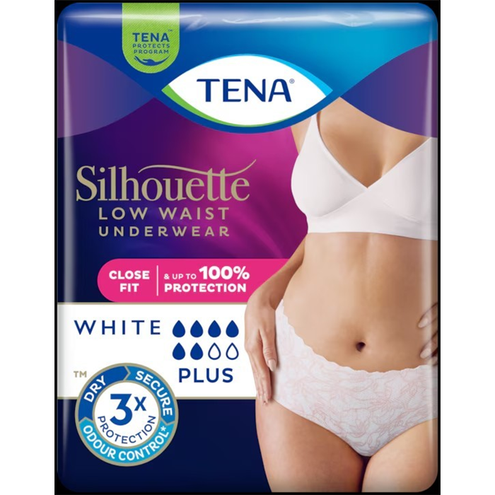 [780103] TENA Silhouette Plus Blanc, Taille Basse M,_x000D_
12 pièces