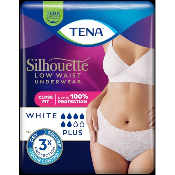 [780133] TENA Silhouette Plus Blanc, Taille Basse L, _x000D_
10 pièces