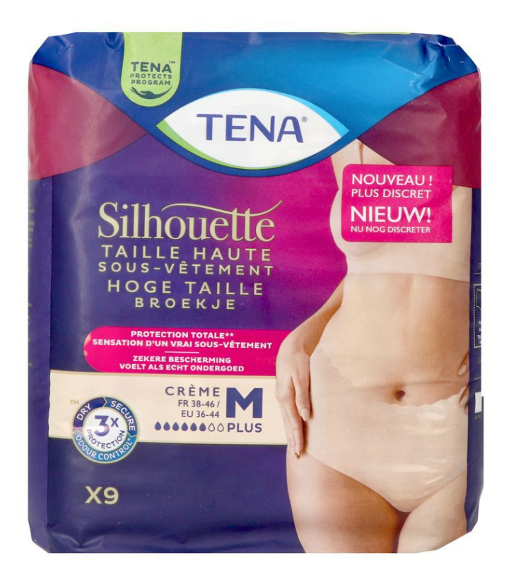 [780306 (ALT 780303)] TENA Silhouette Plus, Creme, Taille Haute M, Sachet 9 pcs