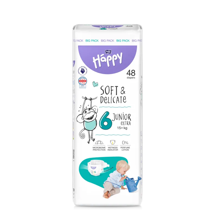 Couches Baby Bella FSC Junior Extra n° 6, +16 kg, paquet de 48 pièces