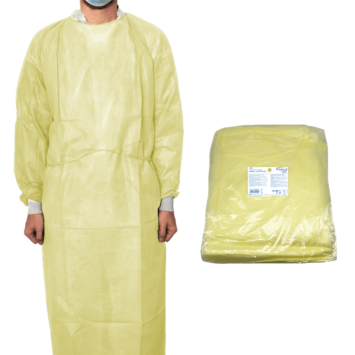 [00076133] MaiMed-Coat ViruGuard, 140 x 140, non tissé,
jaune, avec manchettes tricotées, non stérile