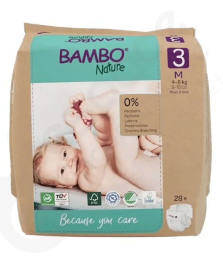 [01-0649] Lange Bambo Nature no. 3 4-8 kg, 28 couches