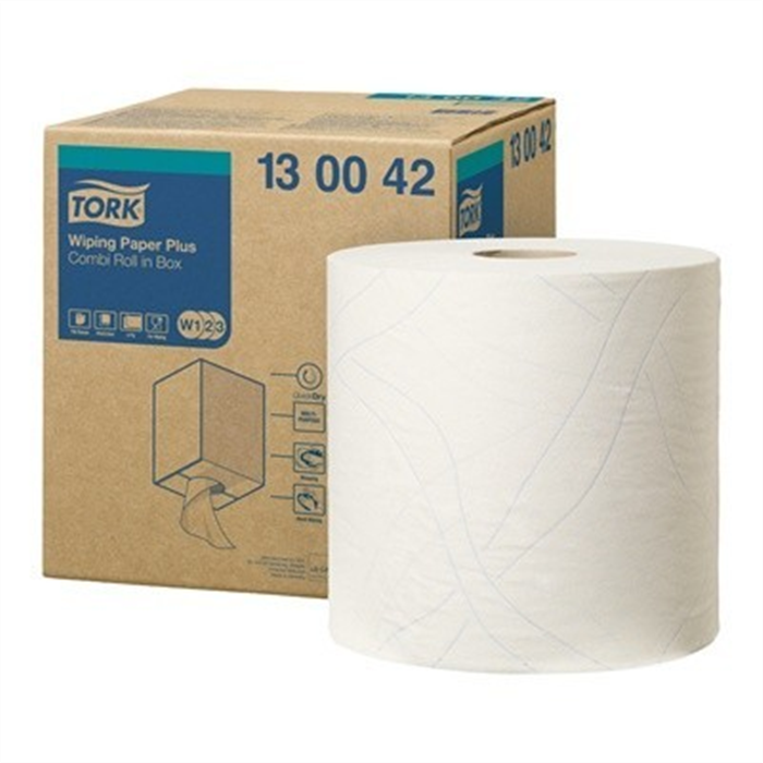 Papier d’essuyage Tork Plus en rouleau combi, 255 m × 26 cm, 2 plis, 750 feuilles