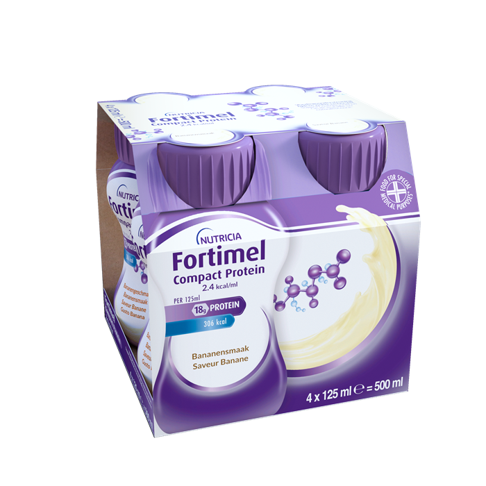 [162749 (ALT 66356)] Fortimel compact protéine 2,4 kcal, banane, 4 x 125 ml