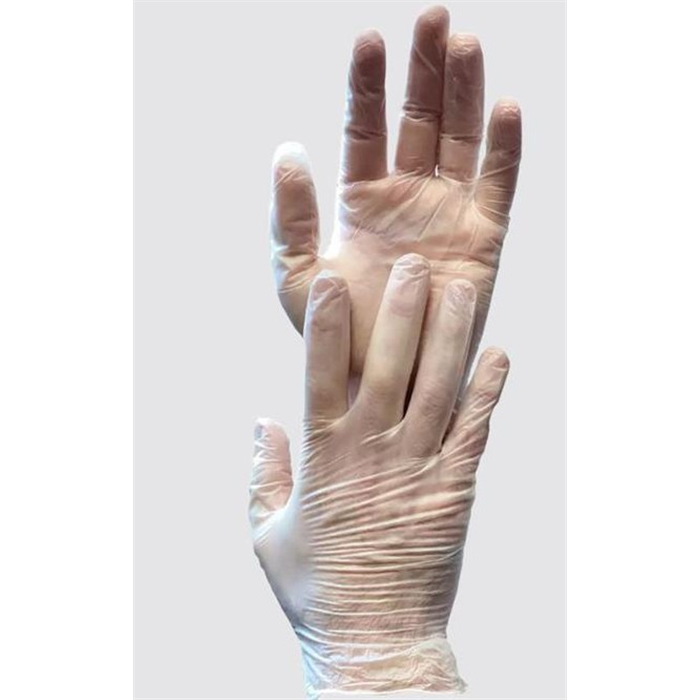 [01260/S] Gants en vinyle, blanc, taille S, non poudrés, Eco-Plus, 100 pièces