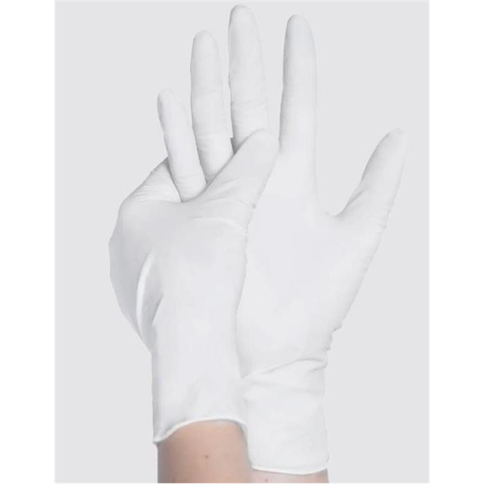 [01199/S] Gants en nitrile, blanc, taille S, non poudrés, Eco-Plus, 100 pces