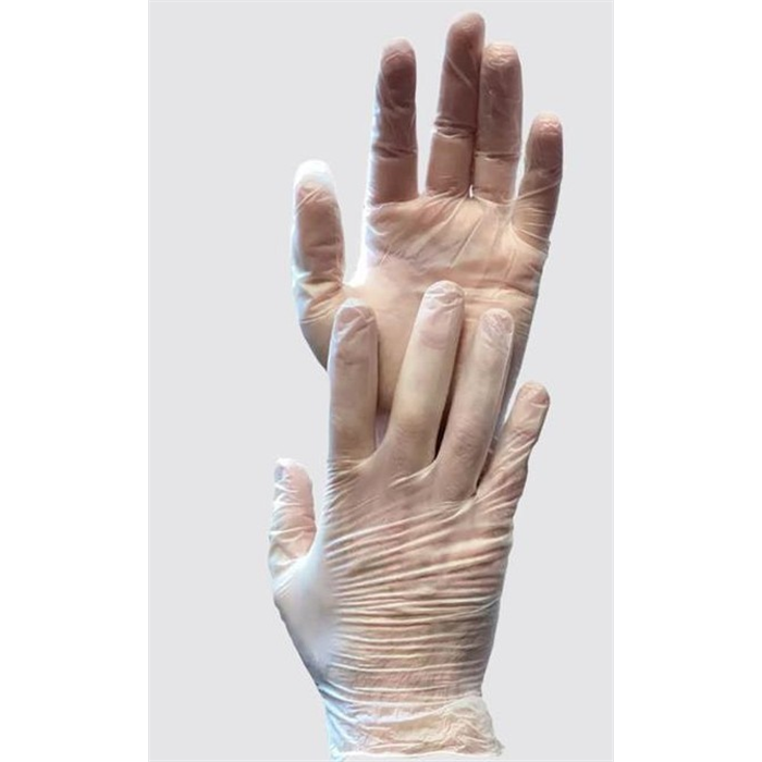[01260/M] Gants en vinyle, blanc, taille M, non poudrés, Eco-Plus, 100 pièces