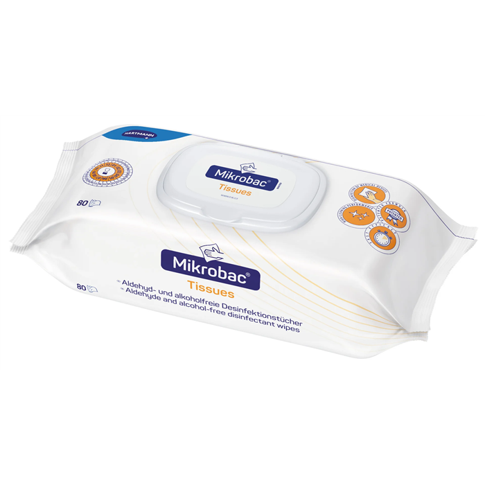 [9813870 (ALT 977040)] Lingettes Mikrobac, 80 lingettes, désinfectantes sans alcool