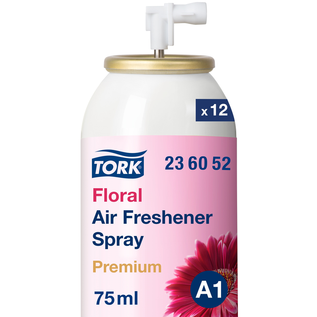 Tork Air freshener spray, floral
Boîte à 12 flacons de 75 ml