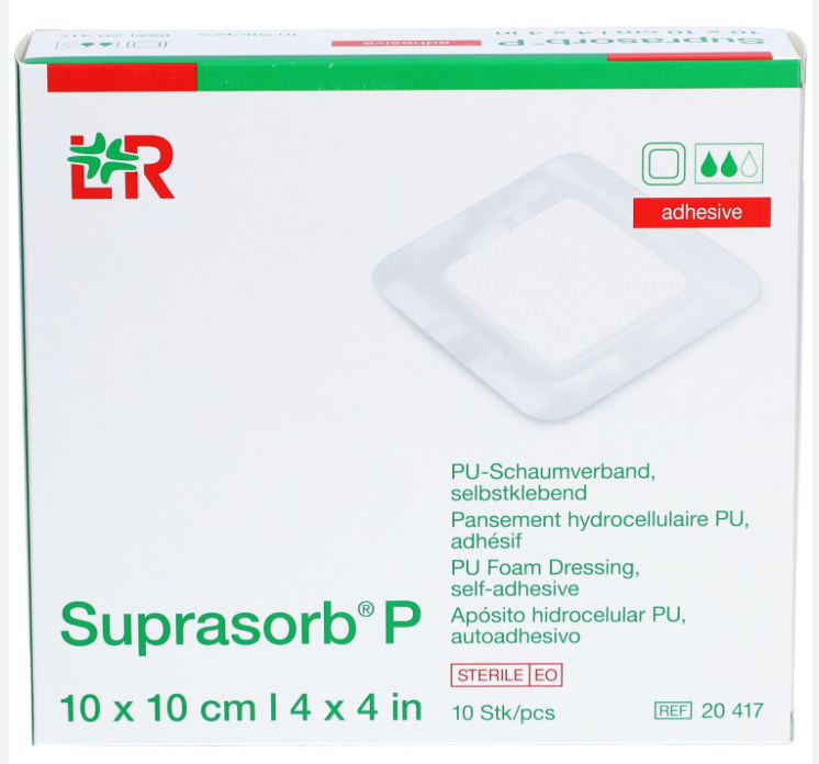 COMPRESSE HYDROCELLULAIRE ANTIMICROBIEN  10 PCS, 10 X 10 CM