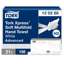 Essuie-mains Tork Xpress Soft Multifold, 34 x 21 cm, carton de 2856 feuilles (21 paquets de 136)