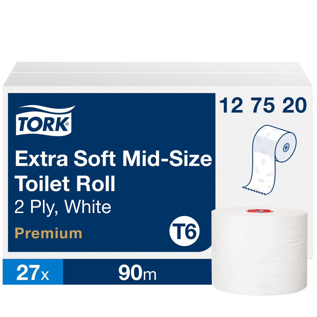 [127520] Papier toilette Tork Soft Mid-Size,rouleaux, 90 m x 10 cm, 2 plis