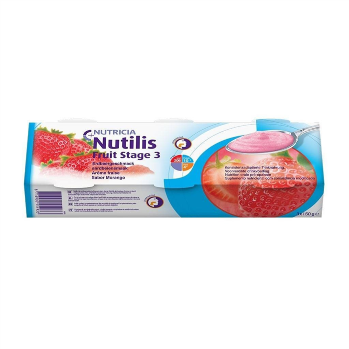 [69317] Nutilis Fruit Stage 4, Fraise, 3 x 150 g