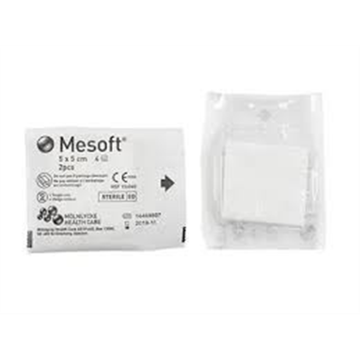 SCAX Mesoft Compresse Non- tisée,  Stérile, 5 X 5 cm,  4 plis, bte de 30 sachets à 5 pcs