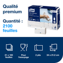 Essuie-mains Tork Xpress Extra Soft Multifold, 2 plis, 34 x 21 cm, carton de 2100 feuilles (21 paquets de 100)