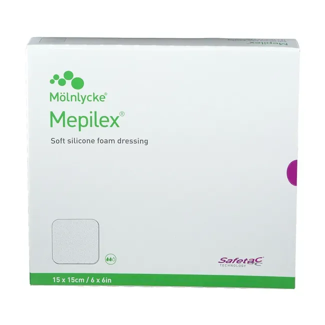 SCAX   Mepilex-15 x 15 cm - Pansement hydrocellulaire absorbant avec enduction de silicone- Stérile- bte à 5 pcs