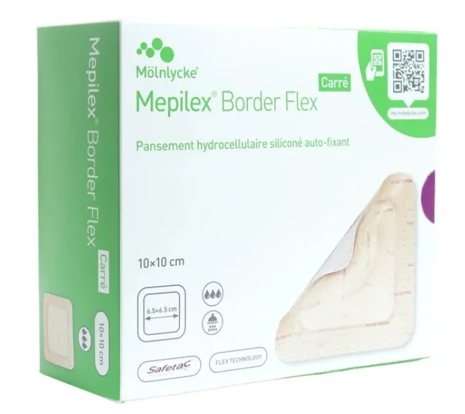SCAX  Mepilex-10 x10 cm - Pansement hydrocellulaire absorbant avec enduction de silicone