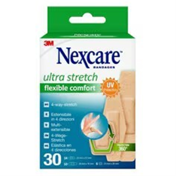 [N1130ASD01W] Nexcare Flexible Comfort Ultra, Assortiment 3 tailles, 30 pcs /Boîte
