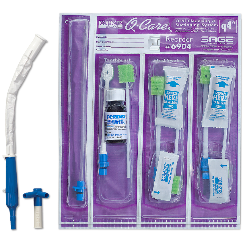 Système de nettoyage buccal, 20 kits, Q-CARE Q4/chlorhexidine 2x/jour + Corinz (CPC) 4x/jour