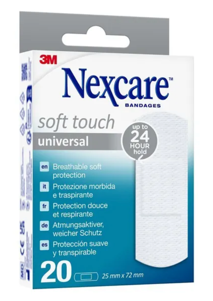 [N0520AS] Nexcare Soft Touch Universal, Pansements doux universels ,  20/Packung