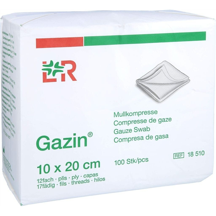 [18510 STEL] Compresse Gazin 5D non stérile, 10 x 20 cm, 12 plis, boîte de 100 pièces
