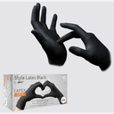 Gants en latex, noir, taille M, non poudrés, Style Latex Black, 100 pcs.