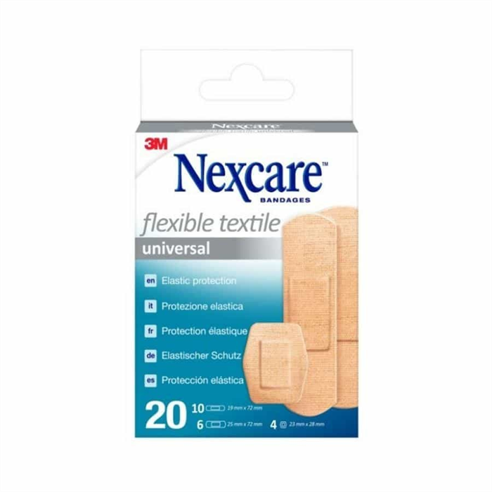 [N0420AS] NexcareTextile Flexible strips, assortiment 3 tailles, 20 pièces