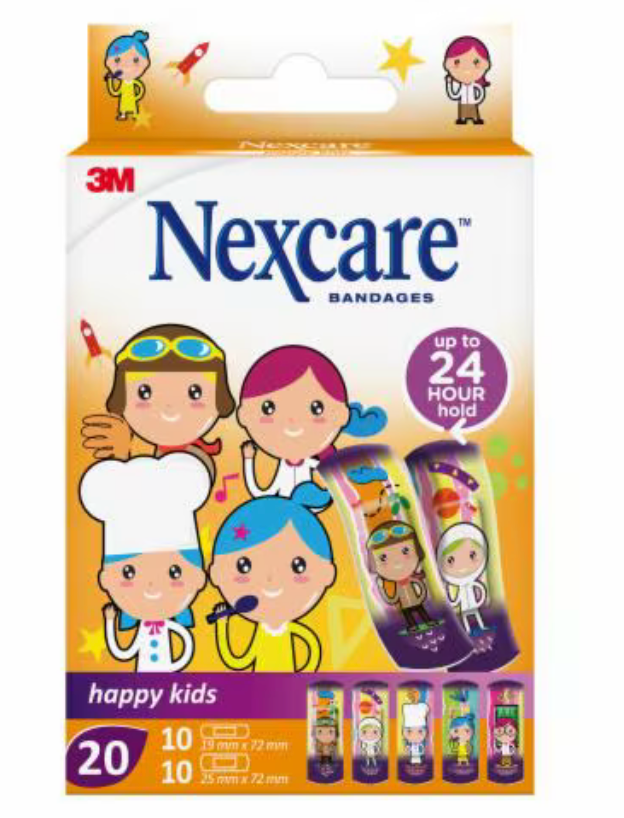 [N0920PR] Nexcare Happy Kids Professions, Assortiment, 20/paquet