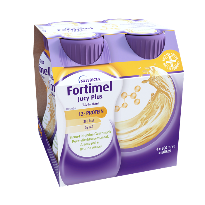 [185088] Fortimel Jucy Plus arome Poire-fleur de sureau 4 x 200 ml
