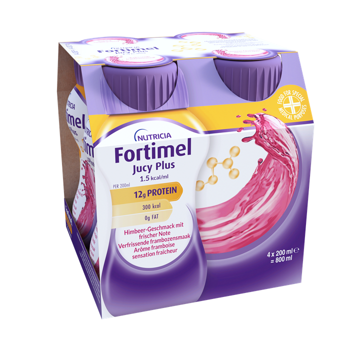 [185087] Fortimel Jucy Plus arome Framboise sensation fraicheur 4 x 200 ml