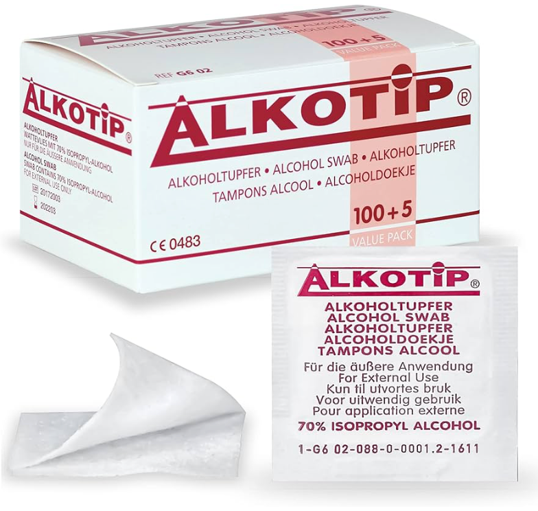 [G6 02] Tampons alcoolisés Alkotip 6,5 x 3 cm