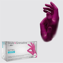 Gant d'examen en nitrile, non poudré, magenta, S 
Style Grenadine, 100 pièces